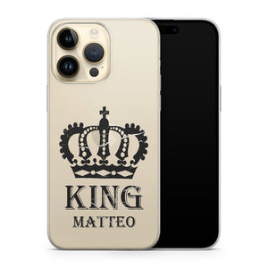 marmor handyhuelle mit name, king und queen iphone huelle